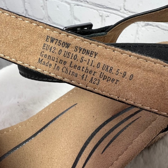 Like New |•AETREX•| Sydney Black Leather Sandals Size 10.5-11 EU 42 UK 8.5-9 - Picture 13 of 14